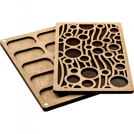 Bead organizer with wooden lid