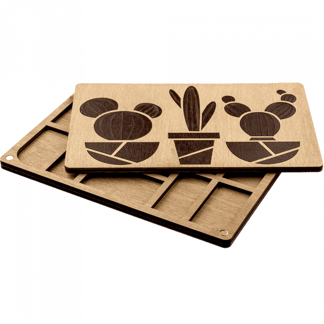 Bead organizer with wooden lid