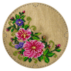 DIY Bead embroidery kit "Flowers" for creating bead organizer tray with a wooden lid.