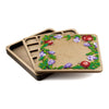 DIY Bead embroidery kit "Pomegranate" for creating bead organizer tray with a wooden lid.