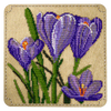 DIY Bead embroidery kit "Crocuses" for creating bead organizer tray with a wooden lid.