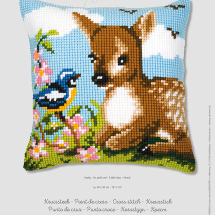 DIY Cross stitch cushion kit "A little deer"