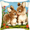 DIY Cross stitch cushion kit "Rabbits"