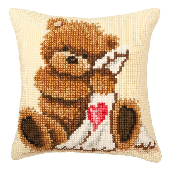 DIY Cross stitch cushion kit "Popcorn Goodnight"