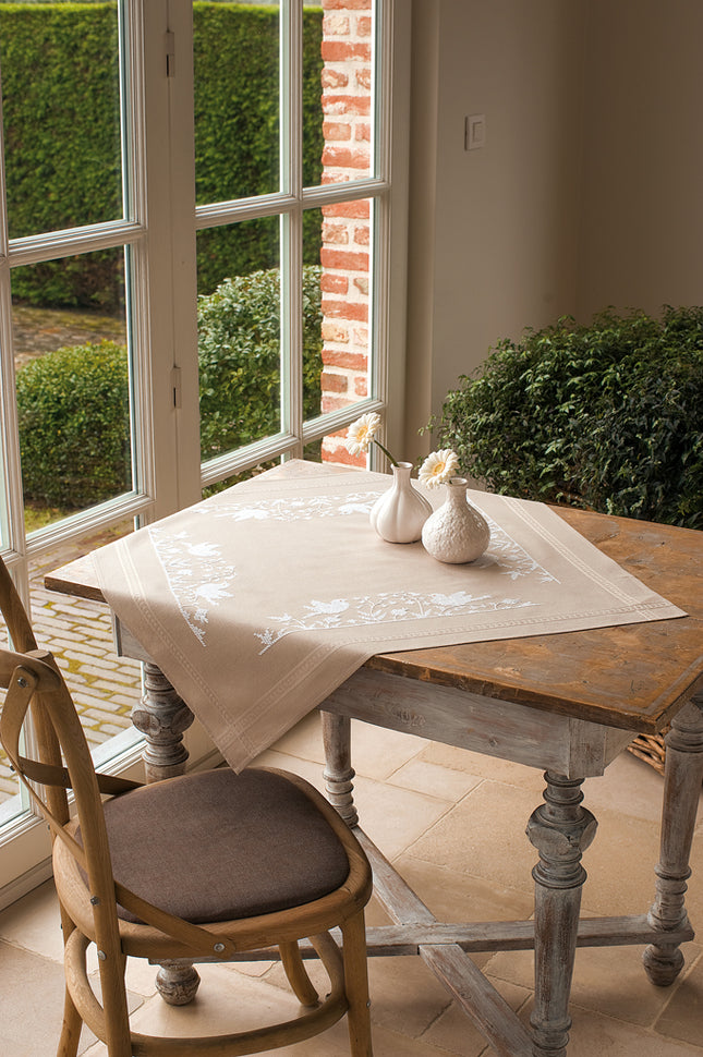 DIY Printed Tablecloth kit "White birds"