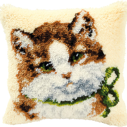 DIY Latch Hook Cushion Kit "Cat"