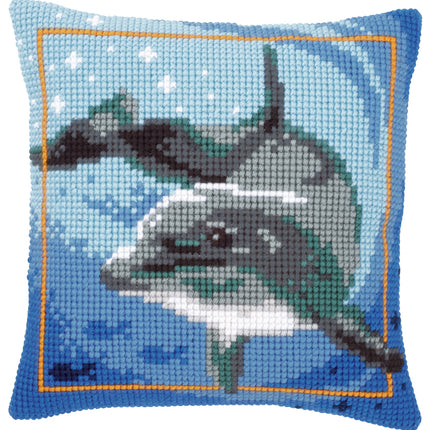 DIY Cross stitch cushion kit "Dolphin"