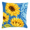 DIY Cross stitch cushion kit "Sunflowers on blue"