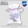 DIY Counted Cross Stitch Kit "Bag kit Lavender twigs with heart"