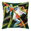 DIY Cross stitch cushion kit "Red eyed frog"