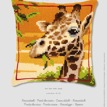 DIY Cross stitch cushion kit "Giraffe"