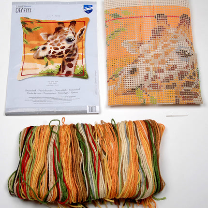 DIY Cross stitch cushion kit "Giraffe"