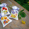 DIY Counted Cross Stitch Kit "Bag kit Summer flowers set of 3"