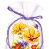 DIY Counted Cross Stitch Kit "Bag kit Summer flowers set of 3"