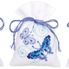 DIY Counted Cross Stitch Kit "Bag kit Blue butterflies set of 3"