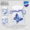 DIY Counted Cross Stitch Kit "Bag kit Blue butterflies set of 3"