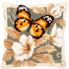 DIY Cross stitch cushion kit "Black & orange butterfly"