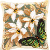 DIY Cross stitch cushion kit "Green Butterfly"