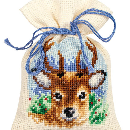 DIY Counted Cross Stitch Kit "Bag kit Wintertime set of 3, Christmas gifts"