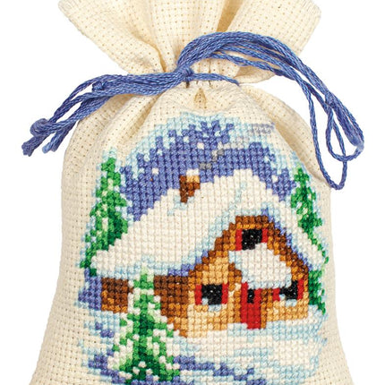 DIY Counted Cross Stitch Kit "Bag kit Wintertime set of 3, Christmas gifts"