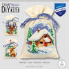 DIY Counted Cross Stitch Kit "Bag kit Wintertime set of 3, Christmas gifts"