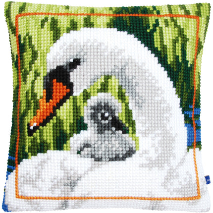 DIY Cross stitch cushion kit "Swan and Cygnet"