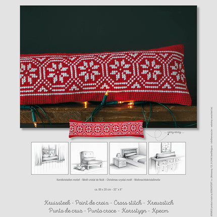 DIY Cross Stitch Cushion Kit "Christmas motif", Draft stopper kit