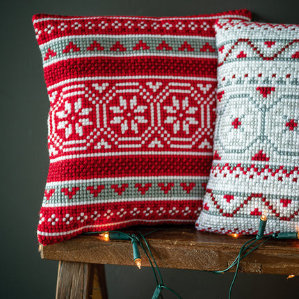 DIY Cross stitch cushion kit "Christmas crystal motif"