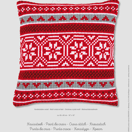 DIY Cross stitch cushion kit "Christmas crystal motif"