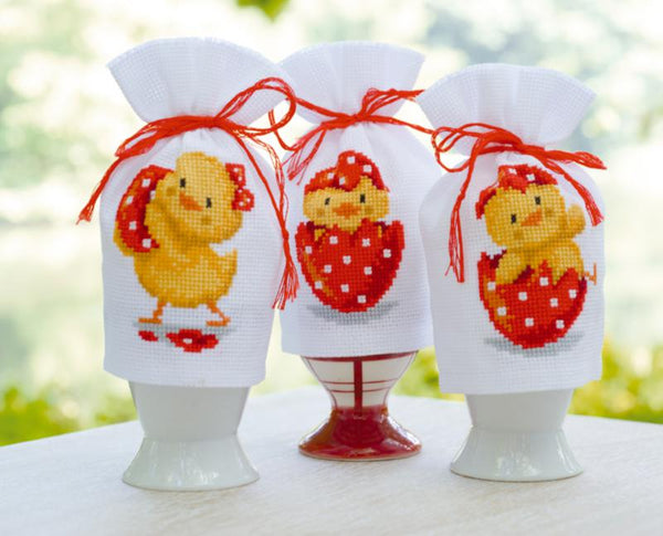 DIY Counted Cross Stitch Kit "Egg Cosies "Happy Easter III""