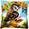 DIY Cross stitch cushion kit "Owl in the bushes"