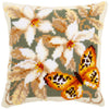 DIY Cross stitch cushion kit "Orange Butterfly"