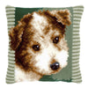 DIY Cross stitch cushion kit "Bruine Hond"