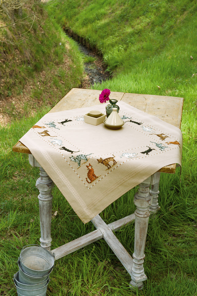 DIY Printed Tablecloth kit "Cats of all Colours"