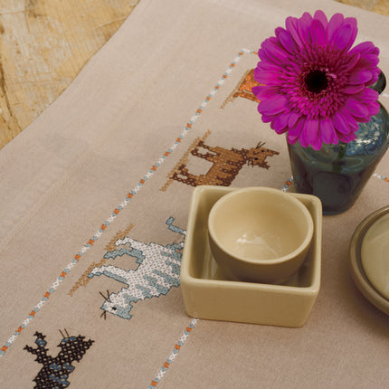 DIY Printed Tablecloth kit "Cats of all Colours"