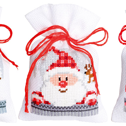 DIY Counted Cross Stitch Kit "Bag kit Christmas buddies set of 3"