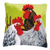 DIY Cross stitch cushion kit "Rooster and chickens"