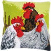 DIY Cross stitch cushion kit "Rooster and chickens"