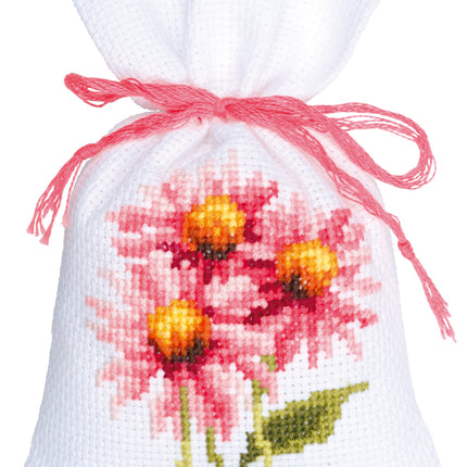 DIY Counted Cross Stitch Kit "Bag kit Coneflowers and butterflies set of 3"