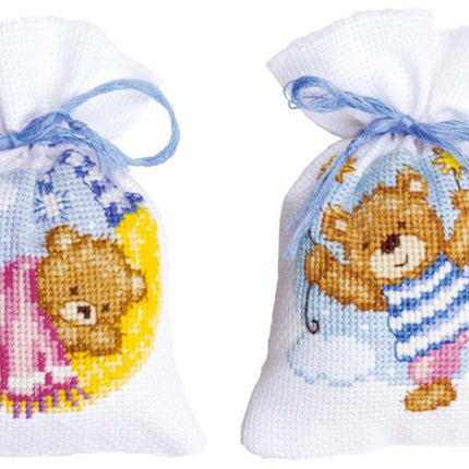 DIY Counted Cross Stitch Kit "Bags "Bears at night""