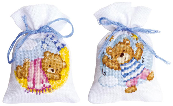 DIY Counted Cross Stitch Kit "Bags "Bears at night""