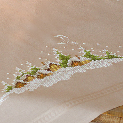 DIY Printed Tablecloth kit "Village in the snow"