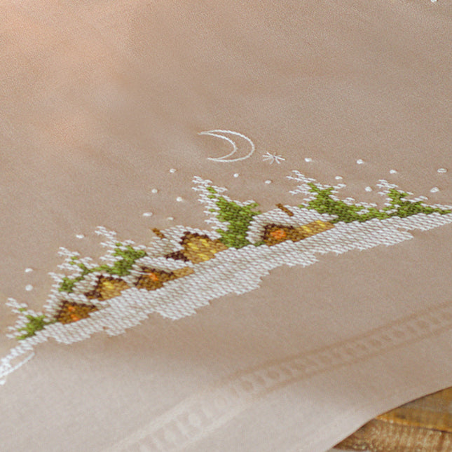 DIY Printed Tablecloth kit "Village in the snow"