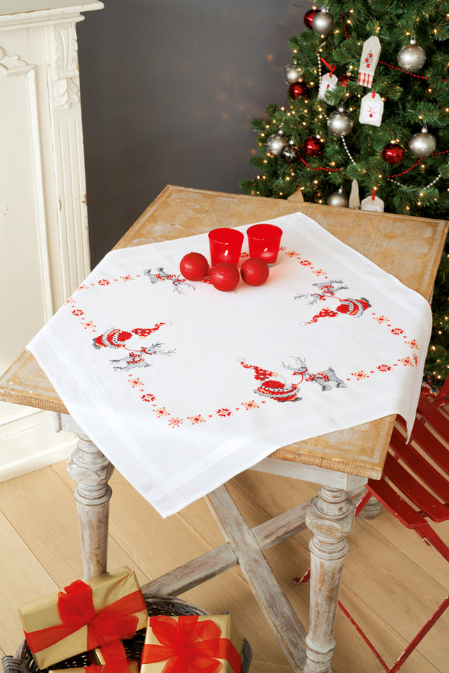 DIY Printed Tablecloth kit "Chistmas elves"