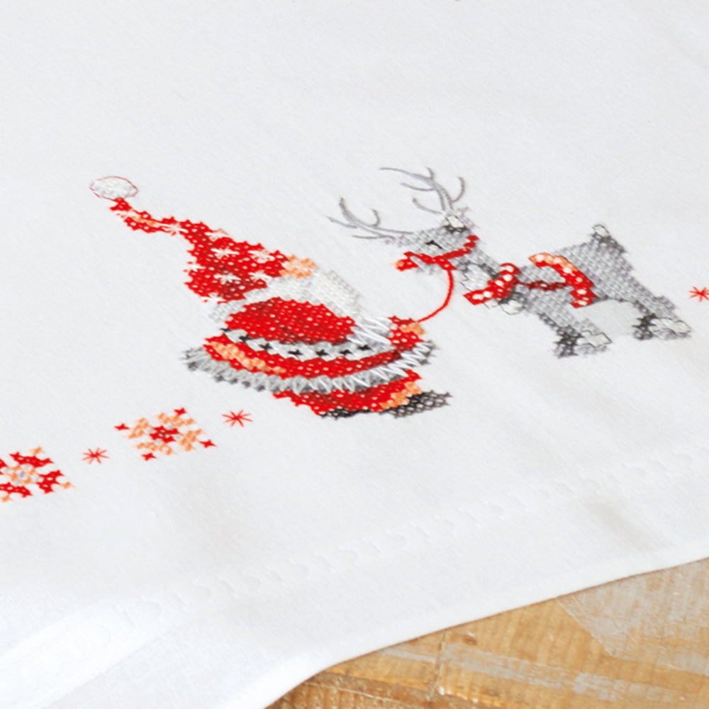 DIY Printed Tablecloth kit "Chistmas elves"