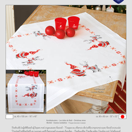 DIY Printed Tablecloth kit "Chistmas elves"