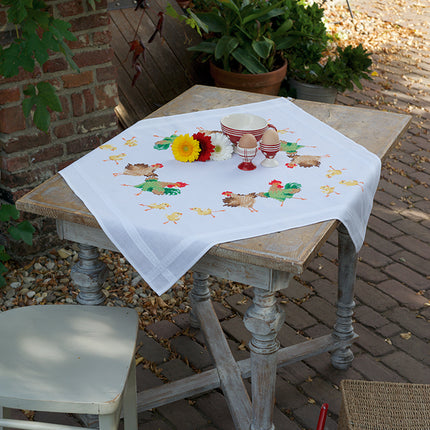 DIY Printed Tablecloth kit "Chicken family"
