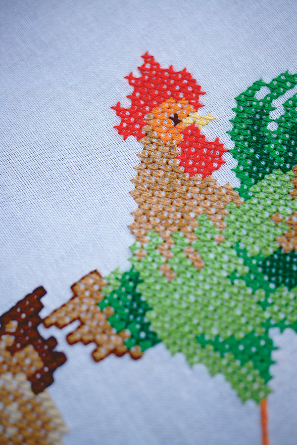 DIY Printed Tablecloth kit "Chicken family"