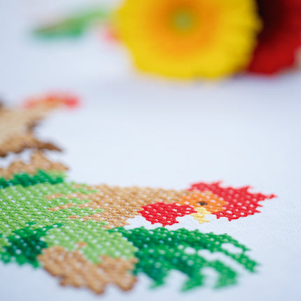 DIY Printed Tablecloth kit "Chicken family"
