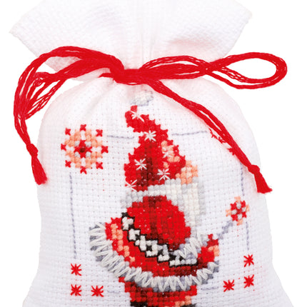 DIY Counted Cross Stitch Kit "Bag kit Christmas elves set of 3"